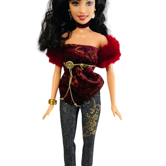SOLD Barbie Fashion Fever Doll - Asian Model Raquelle Red Velvet Tops 8” - Picture 2 of 3